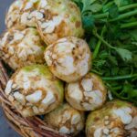 celeriac root and leaves