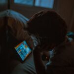 child watching tablet safely