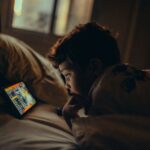 child watching tablet screen
