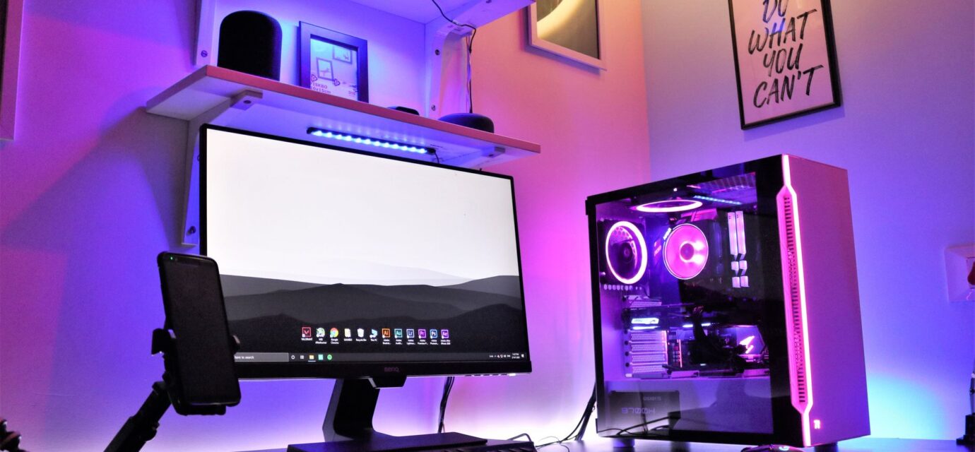 gaming setup rgb light strips