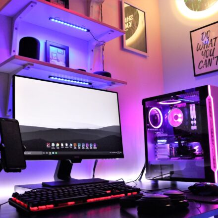 gaming setup rgb light strips