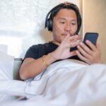 listening to podcast